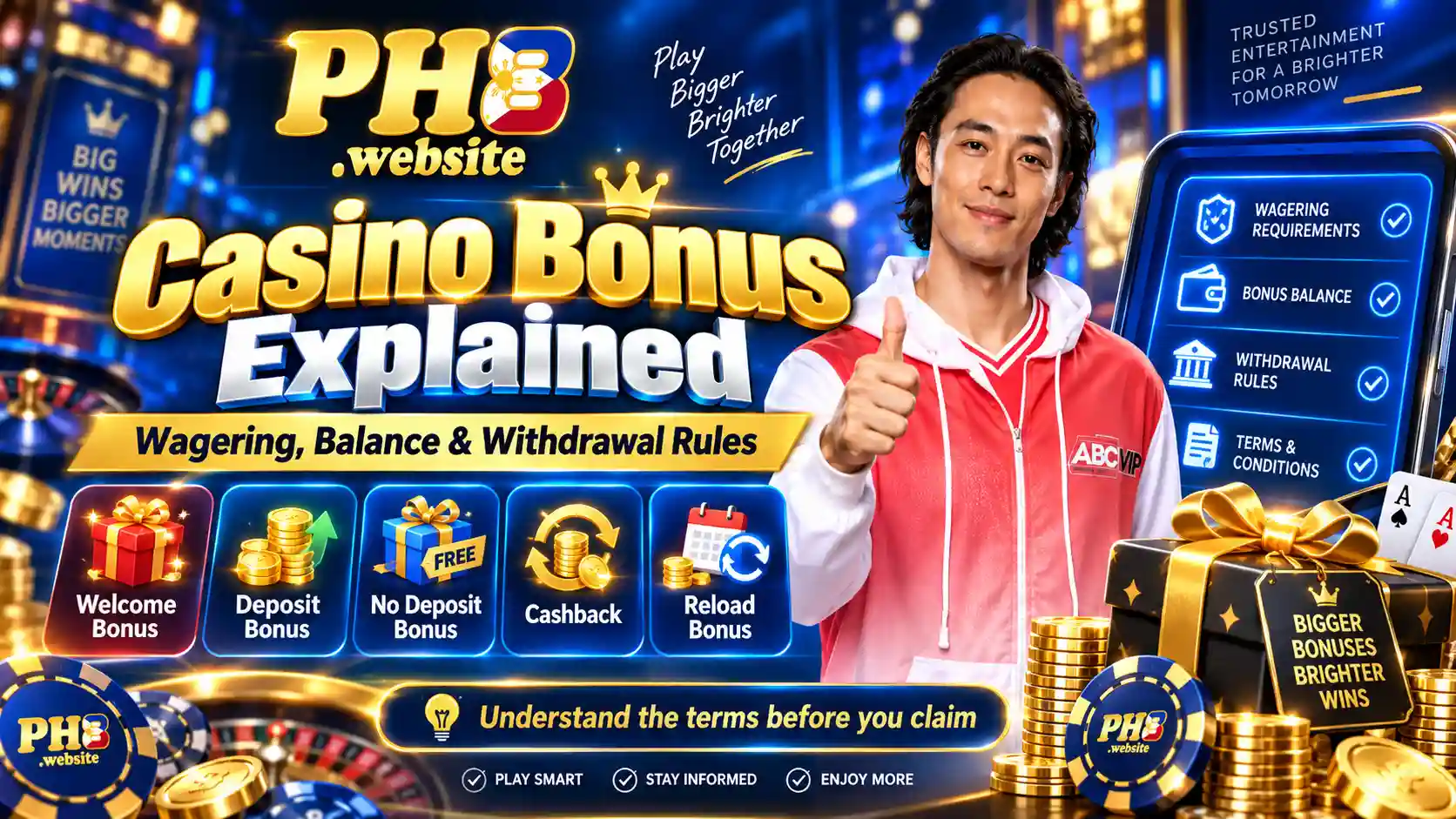 Casino bonus terms, wagering requirements and bonus balance explained