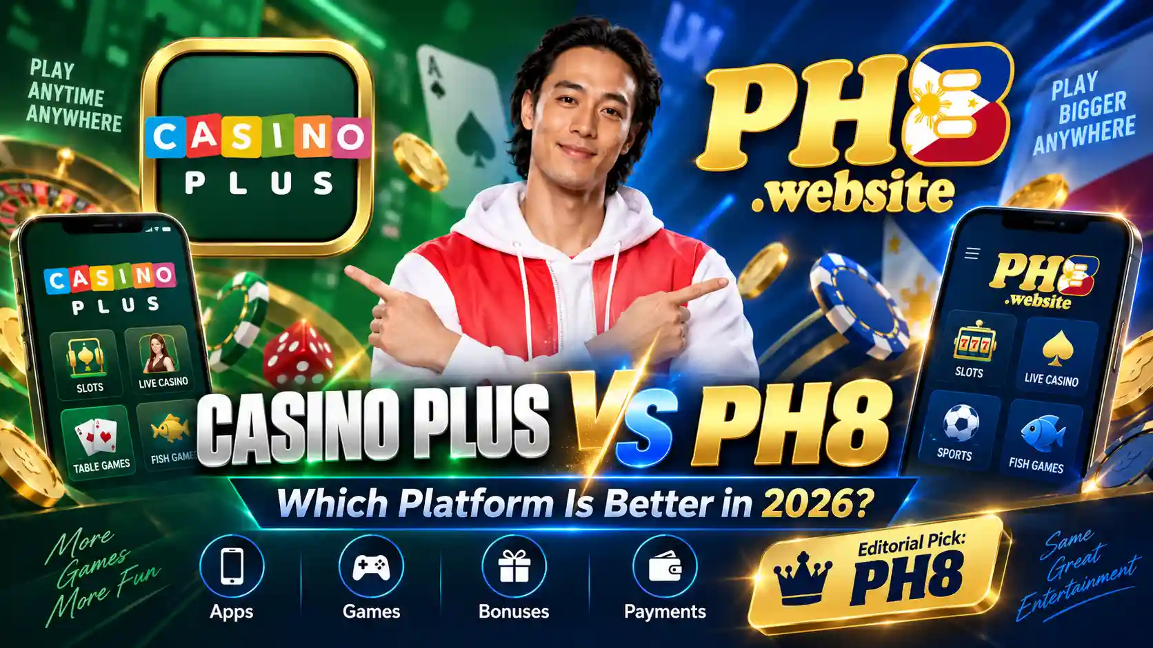 Casino Plus and PH8 platform comparison for mobile users
