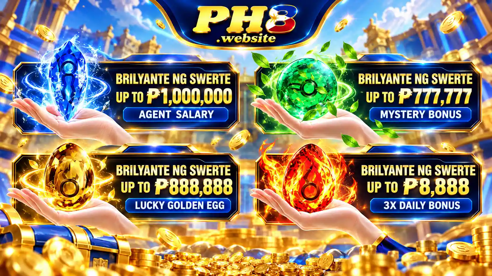 PH8 agent payout promotional graphic with Telegram contact callout
