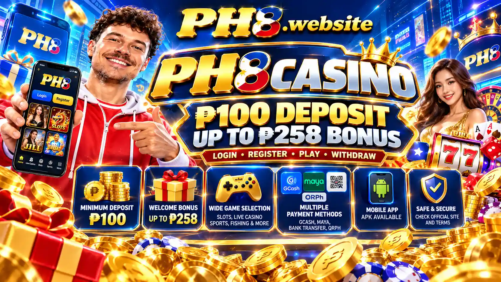 PH8 Casino trust checks for login links promotions and withdrawals